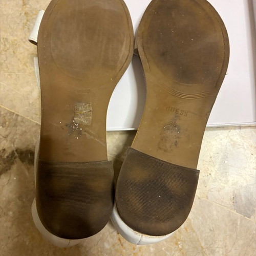 Guess Leather Sandals Used White Size 38