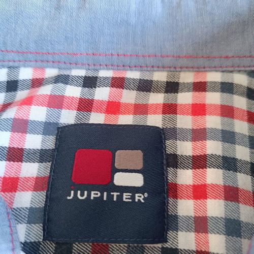 Jupiter men's checked shirt size M 39/40 like new, red black white gray