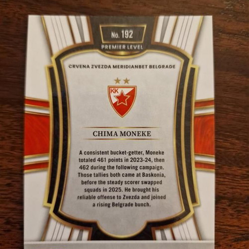 Panini Euroleague Select Red Star Zvezda Moneke /25 card pack of 2 new