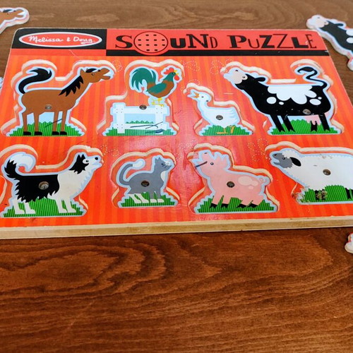 Melissa & Doug Farm Animals Sound Wooden Puzzle like new