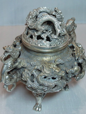 Brass 19th century floor incense burner used, Asian art