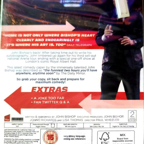 John Bishop Live stand-up comedy DVD new, English subtitles, set of 3