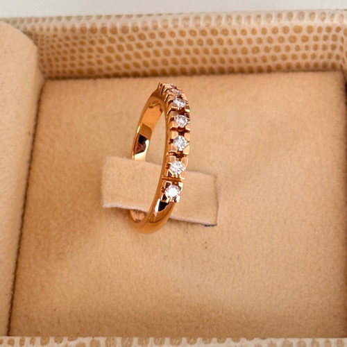 Half-Eternity Ring Rose Gold K18 with Diamonds like new