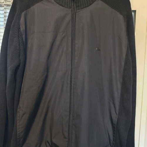 Lacoste men's blue knitted jacket with zipper like new size L