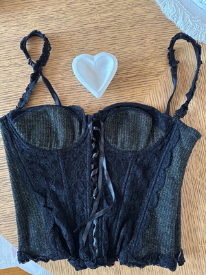 Moschino black lace corset bustier top used size L