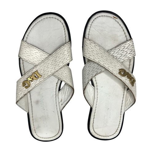 Dolce & Gabbana leather flats used, size 41, white