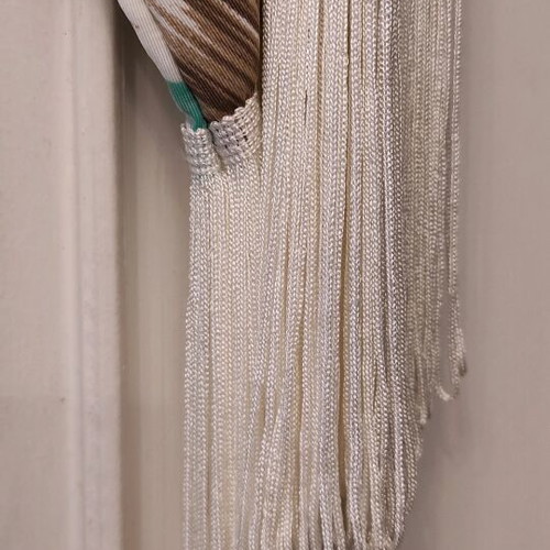 Long dress like new, turquoise with fringes and daisies, one size