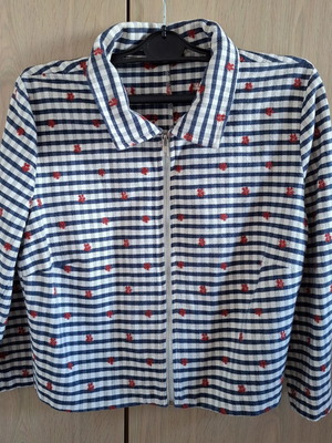Figaro jacket XS-S like new, white and blue
