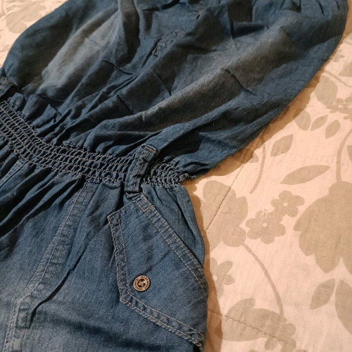 Strapless denim jumpsuit like new, size M