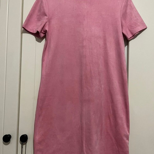 Zara Trafaluc Mini Pink Faux Suede Dress Like New