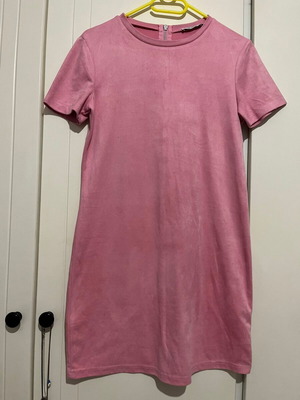 Zara Trafaluc Mini Pink Faux Suede Dress Like New