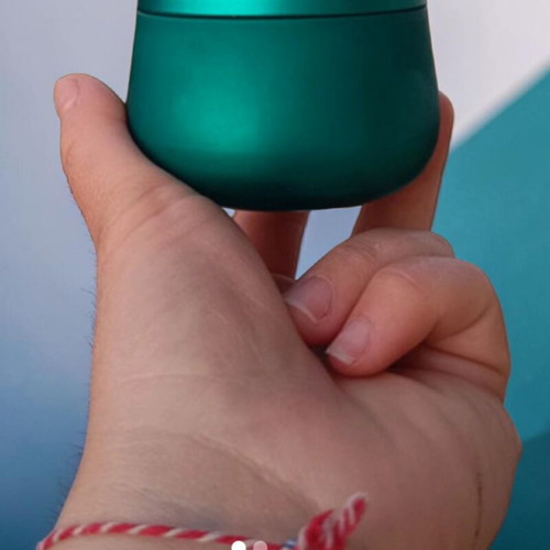 Turquoise metal tin container 120 ml like new
