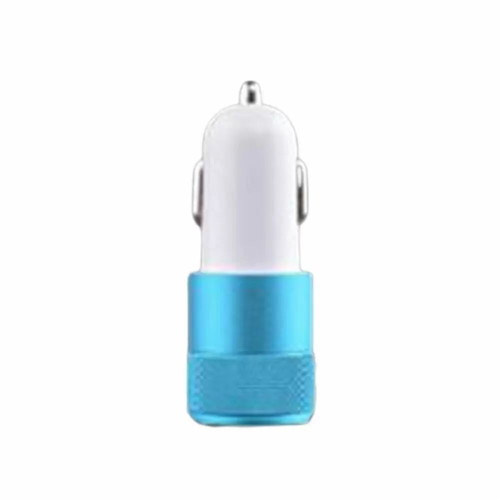 Car adapter metal blue with 2 USB ports DC5V new