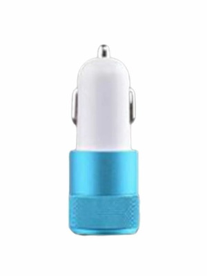 Αντάπτορας αυτοκινήτου metal μπλε με 2 θύρες USB DC5V καινούργιο