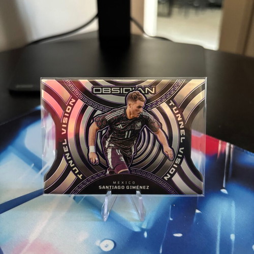 Santiago Gimenez 2023-24 Panini Obsidian Tunnel Vision Electric Etch Purple card like new