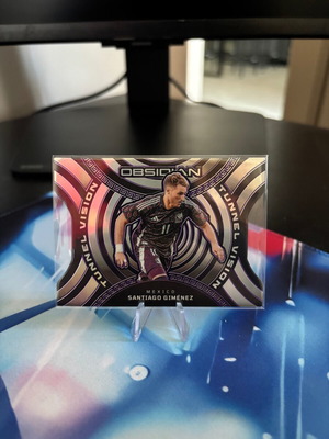 Santiago Gimenez 2023-24 Panini Obsidian Tunnel Vision Electric Etch Purple card like new