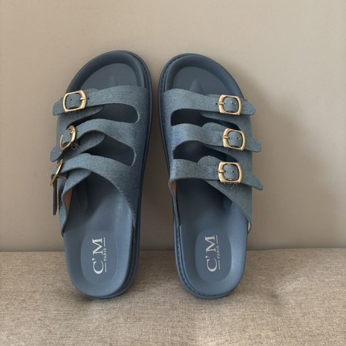 Denim slippers new, size 39 fitting 38, blue