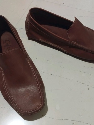 Leather brown moccasins size 43 like new