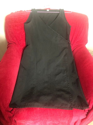 A.b Cotton Wrap Dress Used, Size M, Off White and Grey