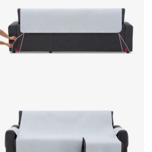 Sofa Cover Dark Gray Like New, Waterproof, Easy to Install