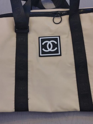 Chanel sac voyage gym bag, beige