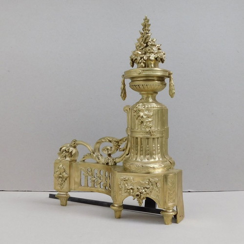 Decorative French Neoclassical Bronze Fireplace Triptych