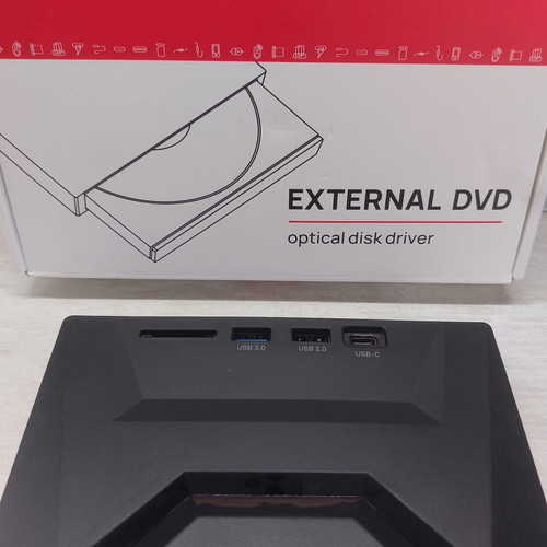 Unitek T037A External DVD/CD Drive 5-in-1 with USB Hub and SD Slot new