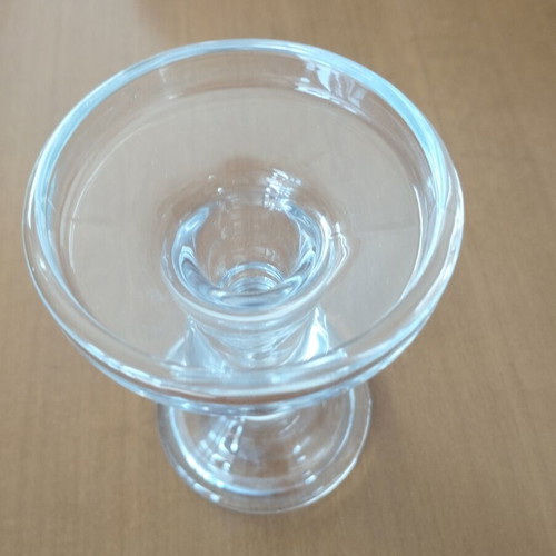 Classic Tall Glass Candlestick 14cm new, double use