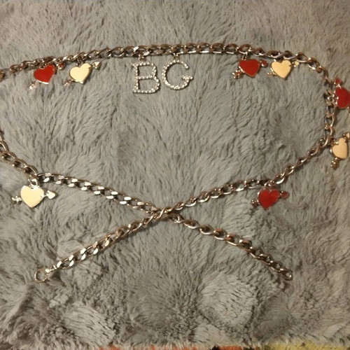 Vintage logo-pendant chain belt Blugirl new