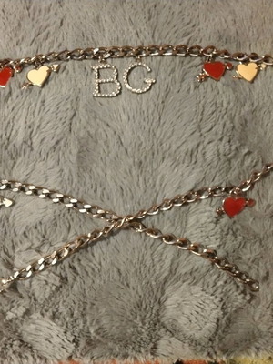 Vintage logo-pendant chain belt Blugirl new