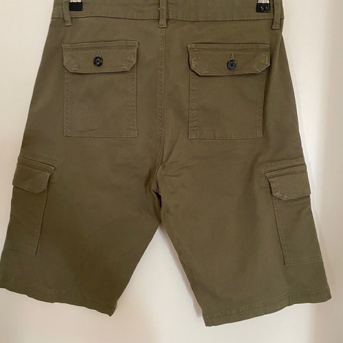 Men's cargo shorts used, Medium, green, slim fit