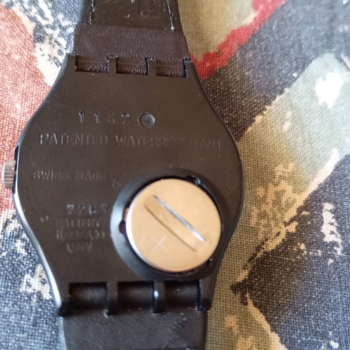 Swatch Tip Tap GB138 watch used, black, with box and papers