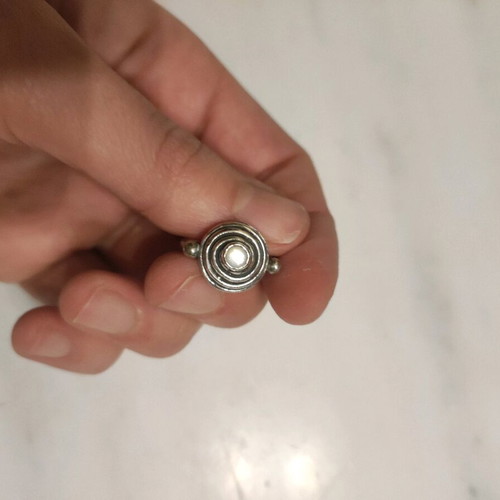 Gianniotiko traditional handmade ring 925 silver used vintage