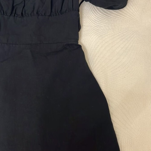 Zara black mini dress with puff sleeves