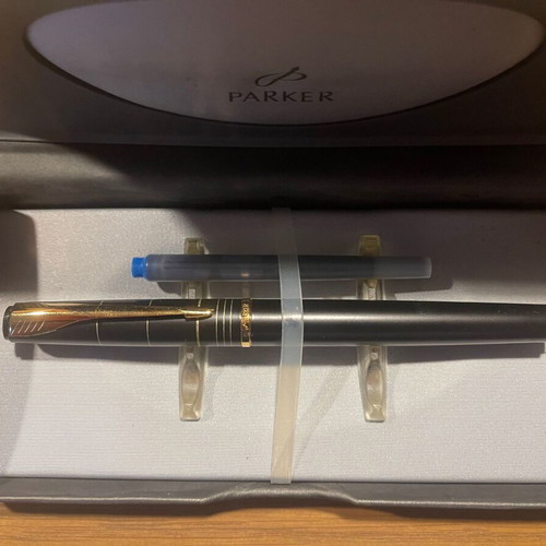 Parker Latitude Silky Black Fountain Pen new with ink refill