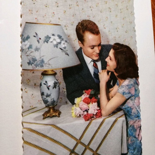 Vintage greeting postcard used, French origin