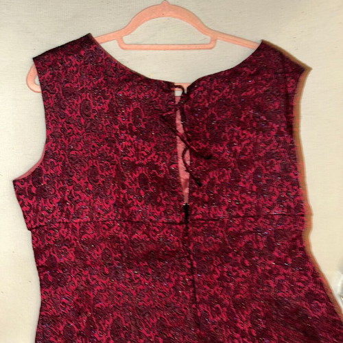 Vintage burgundy brocade lurex dress 60s/70s custom made