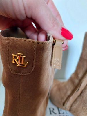 Lauren Ralph Lauren Willa μποτάκια από καστόρι καφέ, νούμερο EU 41, καινούργια