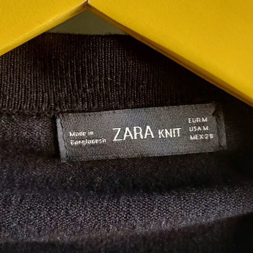 Zara cardigan knitted asymmetrical long used, black