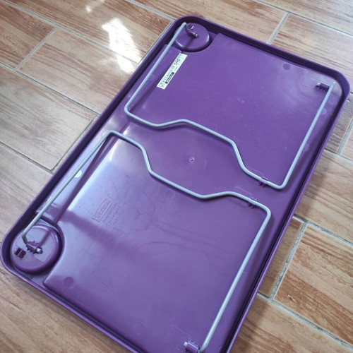 IKEA Bed Serving Tray like new, purple plastic with foldable metal legs