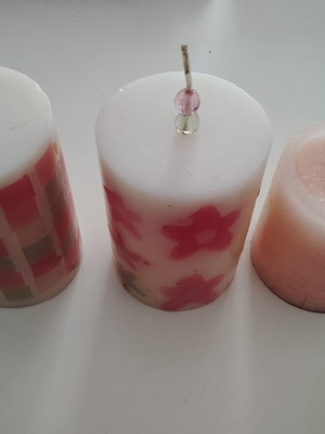 Candles used, set of 3, two never burned