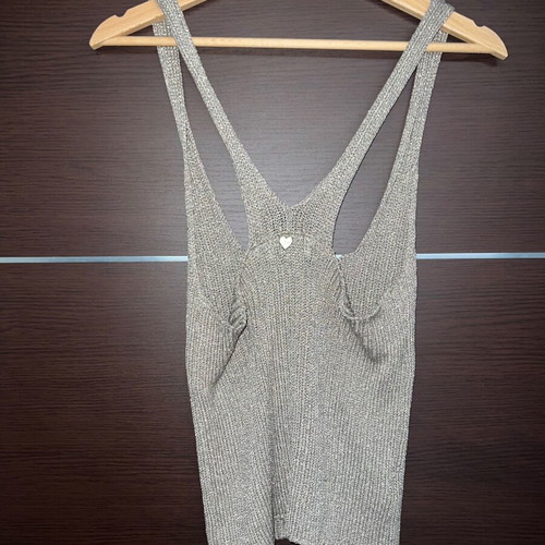 Lynne blouse gold medium like new with crisscross back