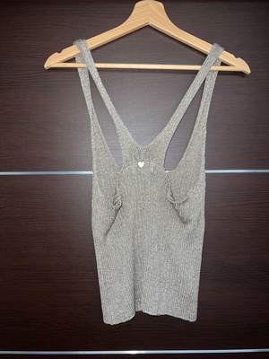 Lynne blouse gold medium like new with crisscross back
