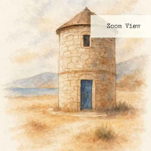 Rustic Watercolor Print 15x20 cm with Frame, Greek Decor