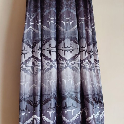 Maxi skirt by Panos Apergis, like new, tribal print grey and black