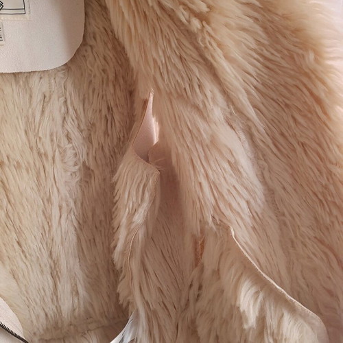 BSB women's vest used with fur, size Small, beige