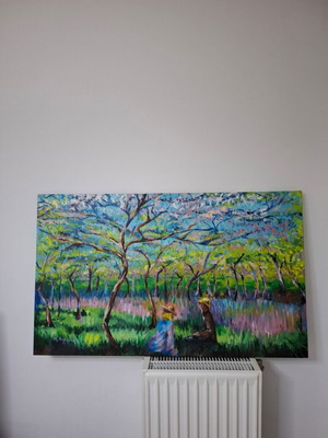Painting copy of Le Printemps by Claude Monet like new