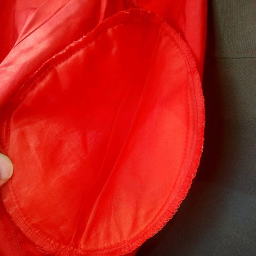 Vintage silk women's short-sleeve shirt red XL like new