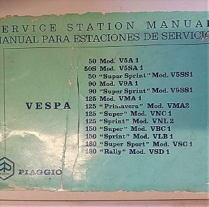 VINTAGE VESPA PIAGGIO SERVICE STATION MANUAL