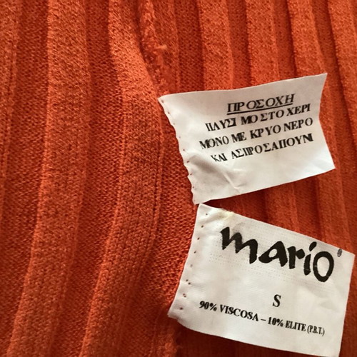 Mario knitted top orange like new with rhinestone straps, size small